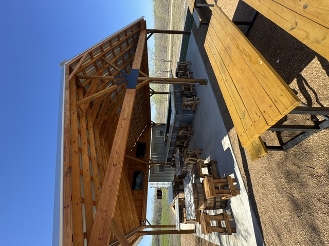 Outdoor bar seating at The Monkey Bar, a good spot to close out a group event